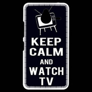 Coque Personnalisée Nokia Lumia 640XL LTE Keep Calm Watch TV Noir