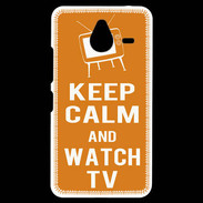 Coque Personnalisée Nokia Lumia 640XL LTE Keep Calm Watch TV Orange