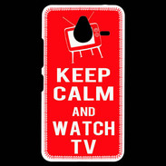 Coque Personnalisée Nokia Lumia 640XL LTE Keep Calm Watch TV Rouge