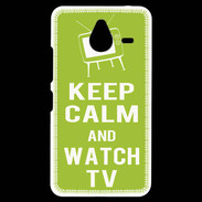 Coque Personnalisée Nokia Lumia 640XL LTE Keep Calm Watch TV Vert pomme