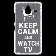 Coque Personnalisée Nokia Lumia 640XL LTE Keep Calm Watch TV Gris