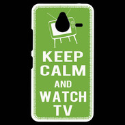 Coque Personnalisée Nokia Lumia 640XL LTE Keep Calm Watch TV Vert