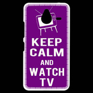 Coque Personnalisée Nokia Lumia 640XL LTE Keep Calm Watch TV Violet