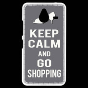 Coque Personnalisée Nokia Lumia 640XL LTE Keep Calm go shopping Gris
