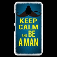 Coque Personnalisée Nokia Lumia 640XL LTE Keep Calm Be a Man Bleu