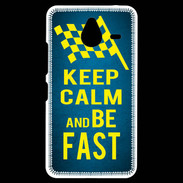 Coque Personnalisée Nokia Lumia 640XL LTE Keep Calm and Be Fast Bleu
