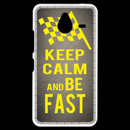 Coque Personnalisée Nokia Lumia 640XL LTE Keep Calm and Be Fast Gris