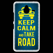 Coque Personnalisée Nokia Lumia 640XL LTE Keep Calm and Take o road 2 Bleu