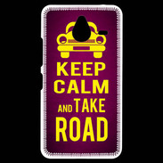 Coque Personnalisée Nokia Lumia 640XL LTE Keep Calm and Take o road 2 Rose