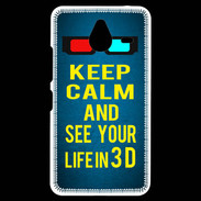 Coque Personnalisée Nokia Lumia 640XL LTE Keep Calm and See your life 3D Bleu