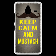 Coque Personnalisée Nokia Lumia 640XL LTE Keep Calm and Mustach Gris