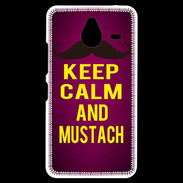 Coque Personnalisée Nokia Lumia 640XL LTE Keep Calm and Mustach Rose
