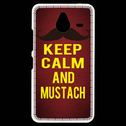 Coque Personnalisée Nokia Lumia 640XL LTE Keep Calm and Mustach Rouge