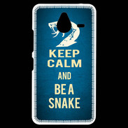 Coque Personnalisée Nokia Lumia 640XL LTE Keep Calm and Be a Snake bleu