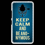 Coque Personnalisée Nokia Lumia 640XL LTE Keep Calm and Be Anonymous Bleu