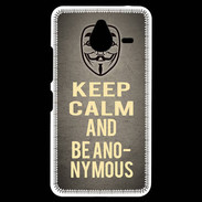Coque Personnalisée Nokia Lumia 640XL LTE Keep Calm and Be Anonymous Gris