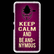 Coque Personnalisée Nokia Lumia 640XL LTE Keep Calm and Be Anonymous Rose