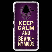 Coque Personnalisée Nokia Lumia 640XL LTE Keep Calm and Be Anonymous Violet