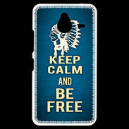 Coque Personnalisée Nokia Lumia 640XL LTE Keep Calm and Be Free Bleu