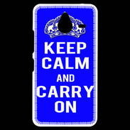Coque Personnalisée Nokia Lumia 640XL LTE Keep Calm and Carry on Bleu