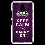 Coque Personnalisée Nokia Lumia 640XL LTE Keep Calm and Carry on Violet