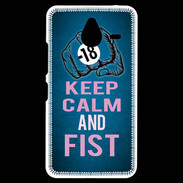 Coque Personnalisée Nokia Lumia 640XL LTE Keep Calm and Fist BLeu