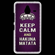 Coque Personnalisée Nokia Lumia 640XL LTE Keep Calm and Hakuna Matata Violet