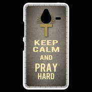Coque Personnalisée Nokia Lumia 640XL LTE Keep Calm and Pray Christian Gris