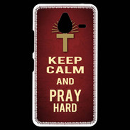 Coque Personnalisée Nokia Lumia 640XL LTE Keep Calm and Pray Christian Rouge