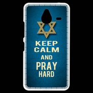 Coque Personnalisée Nokia Lumia 640XL LTE Keep Calm and Pray jewish BLeu