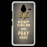 Coque Personnalisée Nokia Lumia 640XL LTE Keep Calm and Pray jewish Gris