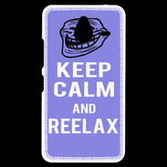 Coque Personnalisée Nokia Lumia 640XL LTE Keep Calm and Be Reelax Bleu