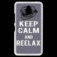 Coque Personnalisée Nokia Lumia 640XL LTE Keep Calm and Reelax Gris