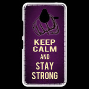 Coque Personnalisée Nokia Lumia 640XL LTE Keep Calm and Stay strong Violet