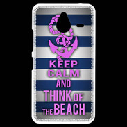 Coque Personnalisée Nokia Lumia 640XL LTE Keep Calm and Think Beach Bleu