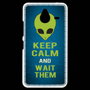 Coque Personnalisée Nokia Lumia 640XL LTE Keep Calm and Wait Alien Bleu