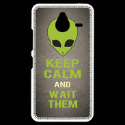 Coque Personnalisée Nokia Lumia 640XL LTE Keep Calm and Wait Alien Gris