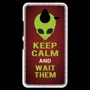 Coque Personnalisée Nokia Lumia 640XL LTE Keep Calm and Wait Alien Rouge