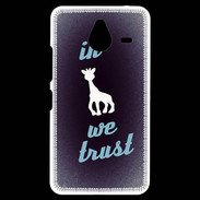 Coque Personnalisée Nokia Lumia 640XL LTE In Girafe We trust Bleu ZG