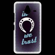 Coque Personnalisée Nokia Lumia 640XL LTE In Luck We trust Bleu ZG