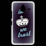 Coque Personnalisée Nokia Lumia 640XL LTE In Queen We trust Bleu ZG