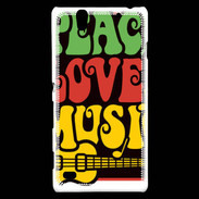 Coque Sony Xperia C4 Peace Love Music