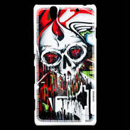 Coque Sony Xperia C4 Tête de mort Graffiti couleur