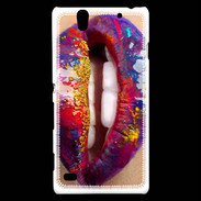 Coque Sony Xperia C4 Lèvres multicouleurs