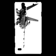 Coque Sony Xperia C4 Avion de chasse F18 en noir et blanc