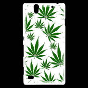 Coque Sony Xperia C4 Feuille de cannabis sur fond blanc