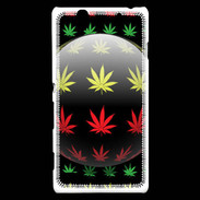 Coque Sony Xperia C4 Effet cannabis sur fond noir