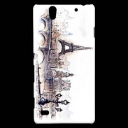 Coque Sony Xperia C4 Vintage Paris en dessin