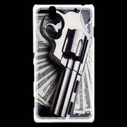 Coque Sony Xperia C4 Arme et Dollars