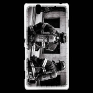 Coque Sony Xperia C4 Pompiers en noir et blanc